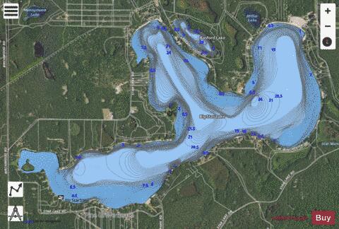 Big Star Lake depth contour Map - i-Boating App - Satellite