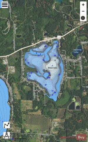 Evans Lake depth contour Map - i-Boating App - Satellite