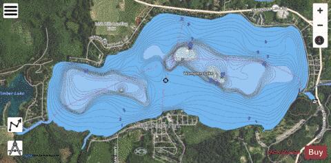 Wamplers Lake depth contour Map - i-Boating App - Satellite