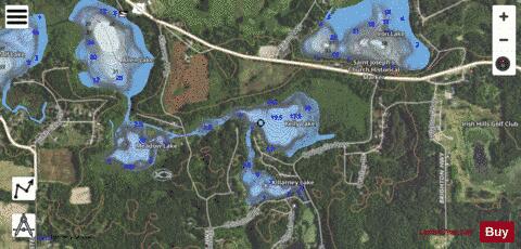 Kelly Lake depth contour Map - i-Boating App - Satellite