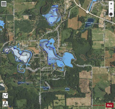 Dewey Lake depth contour Map - i-Boating App - Satellite