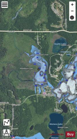 Woodburn Lake depth contour Map - i-Boating App - Satellite