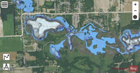 Bennett Lake depth contour Map - i-Boating App - Satellite