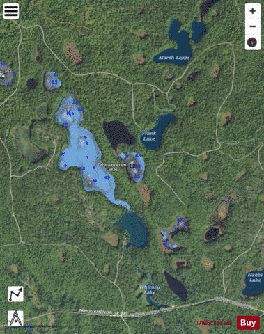Tahquamenon Lake #2 depth contour Map - i-Boating App - Satellite