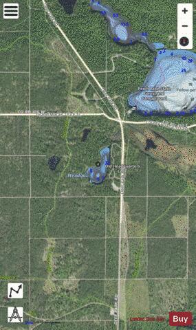 Old Headquarters Lake depth contour Map - i-Boating App - Satellite