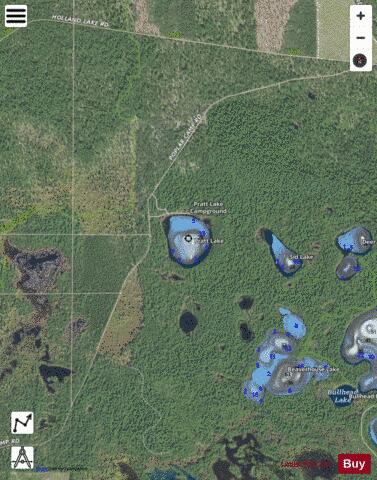 Pratt Lake depth contour Map - i-Boating App - Satellite