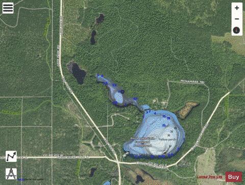 Perch Lake (northwest) depth contour Map - i-Boating App - Satellite