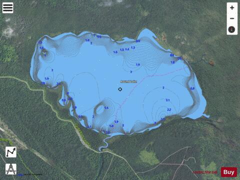 Round Lake depth contour Map - i-Boating App - Satellite