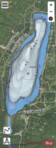 Beaver Lake depth contour Map - i-Boating App - Satellite