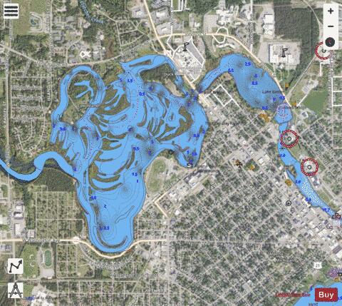Ninth Street Pond depth contour Map - i-Boating App - Satellite