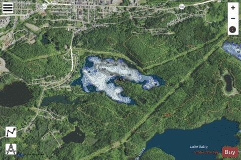 Angeline, Lake depth contour Map - i-Boating App - Satellite