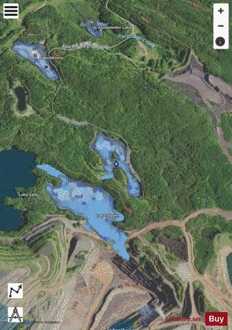 Miller, Lake depth contour Map - i-Boating App - Satellite