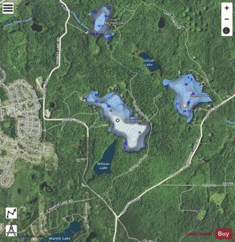 Sporley Lake depth contour Map - i-Boating App - Satellite