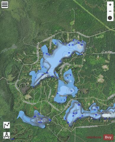 Shag Lake depth contour Map - i-Boating App - Satellite