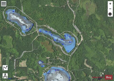 Thunder Lake depth contour Map - i-Boating App - Satellite