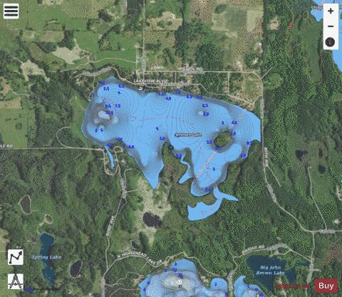 Jehnsen Lake depth contour Map - i-Boating App - Satellite