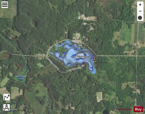 Hillsview Lake depth contour Map - i-Boating App - Satellite