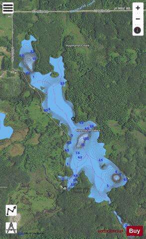 Haymarsh Lakes (north) depth contour Map - i-Boating App - Satellite