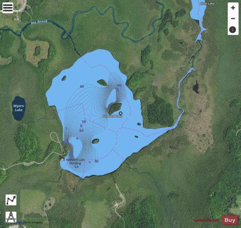 Hayward Lake depth contour Map - i-Boating App - Satellite