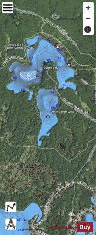 Little Goose Lake depth contour Map - i-Boating App - Satellite