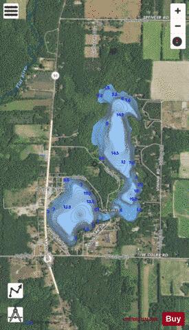 Turk Lake depth contour Map - i-Boating App - Satellite