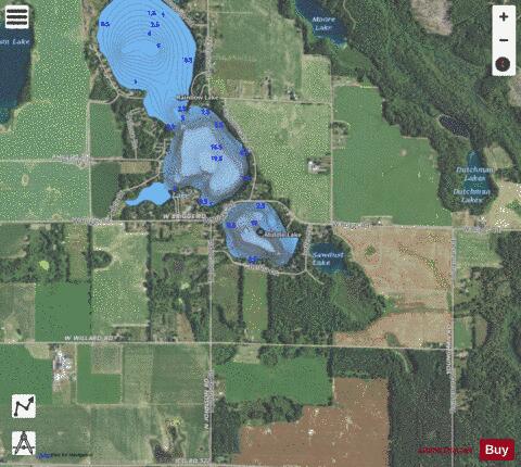 Middle Lake depth contour Map - i-Boating App - Satellite