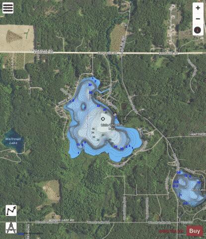 Little Whitefish Lake depth contour Map - i-Boating App - Satellite