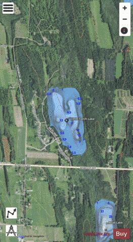 Little Torch Lake depth contour Map - i-Boating App - Satellite