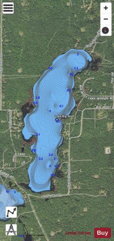 Big Wolf, Lake depth contour Map - i-Boating App - Satellite