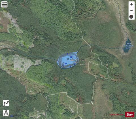 Upper Tomahawk Lake depth contour Map - i-Boating App - Satellite
