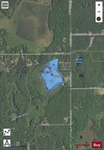 Webinguaw Lake depth contour Map - i-Boating App - Satellite