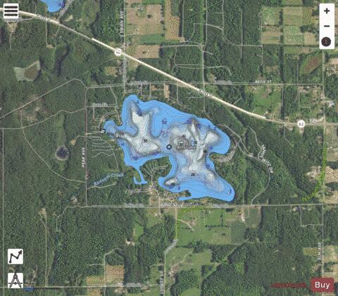Bills Lake depth contour Map - i-Boating App - Satellite
