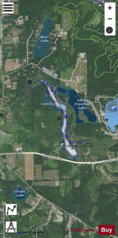 Crotched Lake depth contour Map - i-Boating App - Satellite