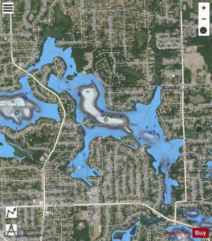 Oakland, Lake depth contour Map - i-Boating App - Satellite