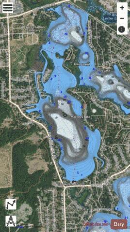 Maceday Lake depth contour Map - i-Boating App - Satellite