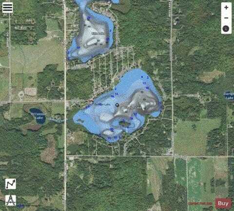 George Lake depth contour Map - i-Boating App - Satellite