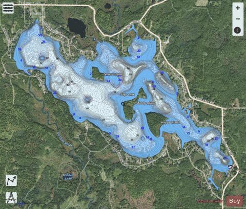 Sage Lake depth contour Map - i-Boating App - Satellite