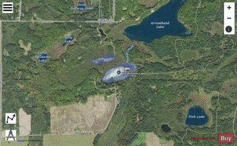 Big Williams Lake depth contour Map - i-Boating App - Satellite