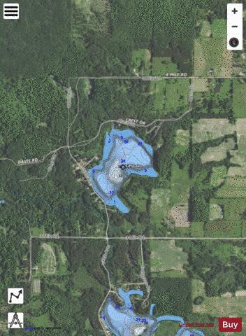 Tiff Lake depth contour Map - i-Boating App - Satellite
