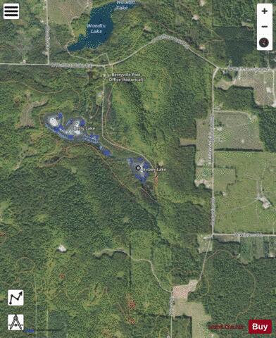 Fitzek Lake depth contour Map - i-Boating App - Satellite