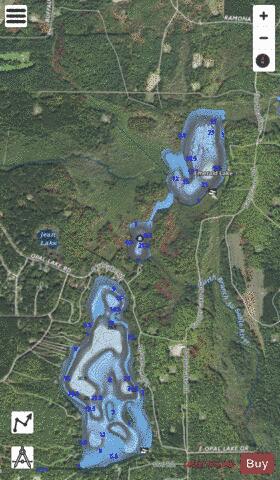 Bell Marie Lake depth contour Map - i-Boating App - Satellite