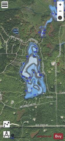 Opal Lake depth contour Map - i-Boating App - Satellite
