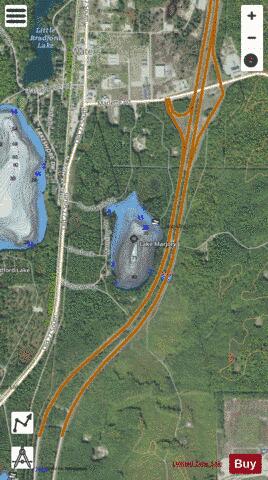 Marjory, Lake depth contour Map - i-Boating App - Satellite