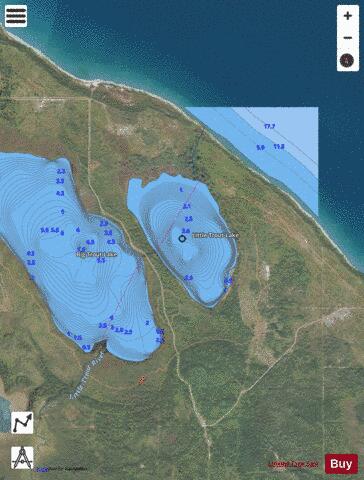 Little Trout Lake depth contour Map - i-Boating App - Satellite