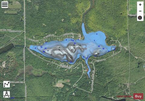 Rainy Lake depth contour Map - i-Boating App - Satellite