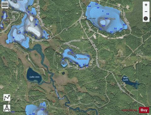 Louise, Lake depth contour Map - i-Boating App - Satellite
