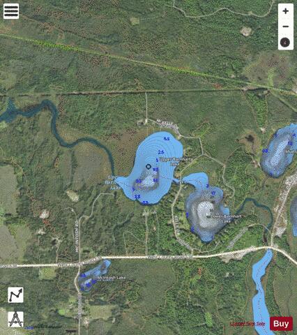 Upper Barnhart Lake depth contour Map - i-Boating App - Satellite