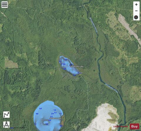 Millaquaka Lake depth contour Map - i-Boating App - Satellite