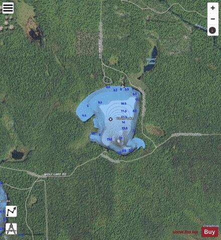 Cusino Lake depth contour Map - i-Boating App - Satellite