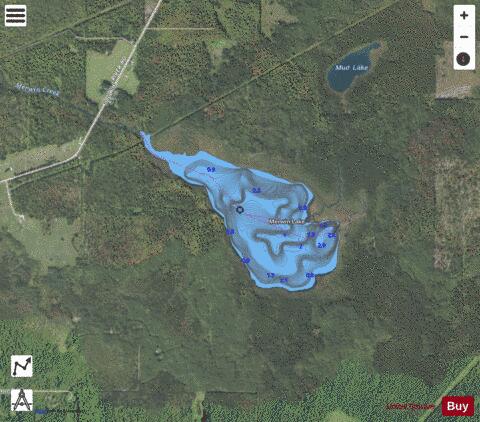 Merwin Lake depth contour Map - i-Boating App - Satellite